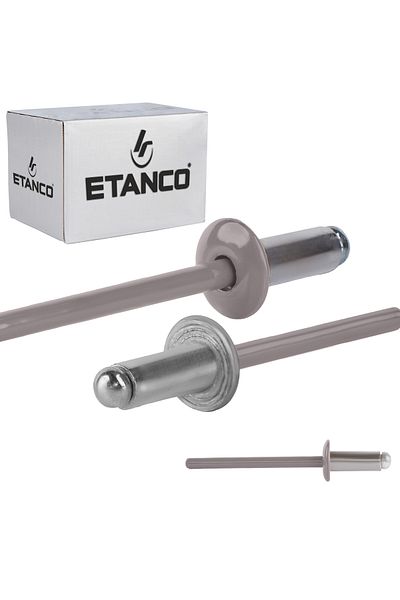 Etanco Nity otwarte aluminiowe 4x10mm RAL 9007
