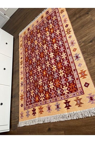 oem home Rustic Rug with Two Sides, Red-Beige, 120x180cm, VR240