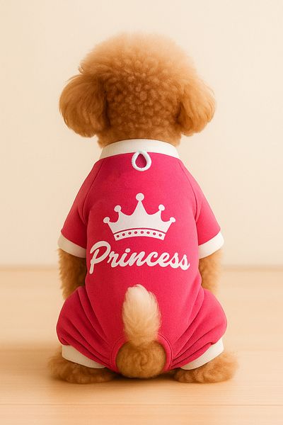 MPZ Pets Cat and Dog Outfit & Dress - Pink 4 Leg Jumpsuit Princess