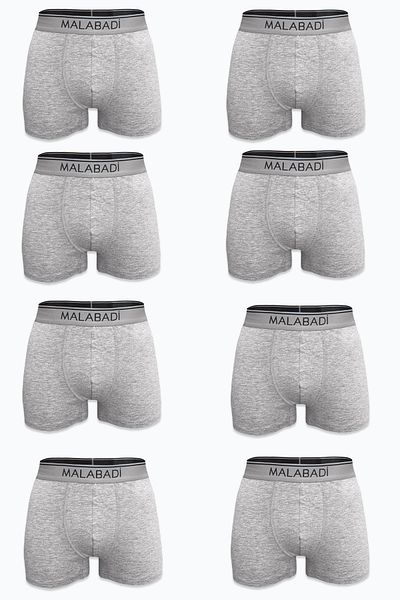 Malabadi Men's Gray 6-Piece Premium Collection Modal Boxer 6m252