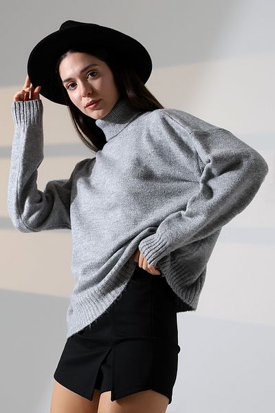 ALCHON Turtleneck Long Sleeve Single Color Soft Textured Basic Plain Winter Knitwear Sweater
