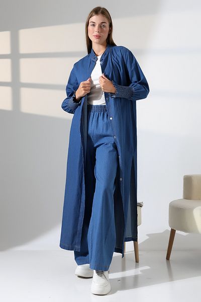 ensade Hijab Stylish Double Suit – Slim Jeans Long Cap and Pants Combination