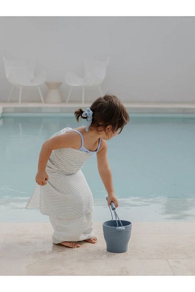 Polpuf Blue Striped 2 Layer Muslin Blanket 80X90 cm