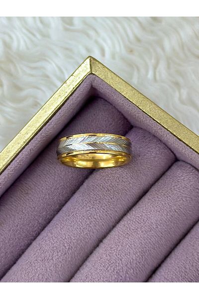 BY YASİN TOPÇU Leaf Wind Steel Ring (19 Sizes)