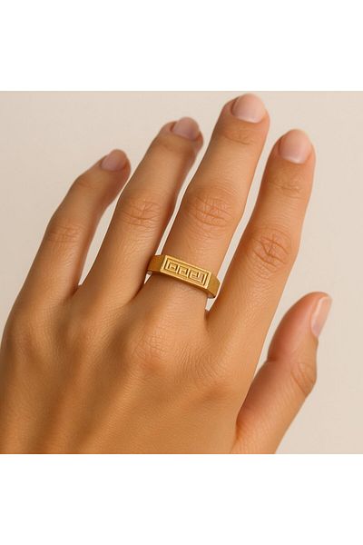 BY YASİN TOPÇU Etruscan Key Steel Ring(17 Sizes)