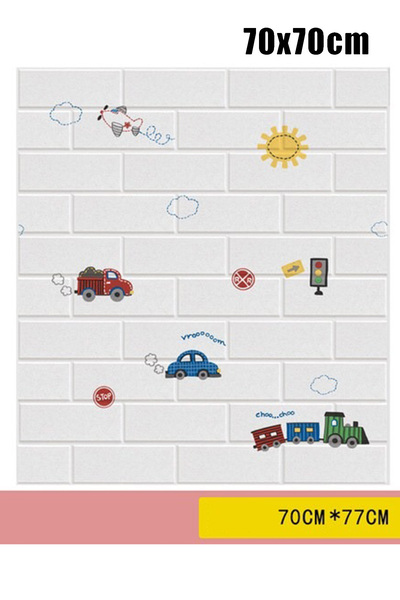 Bien Home 70x77 Cm Beyaz 0,54M² Araç Temalı Kendinden Yapışkanlı Çocuk Odası ...