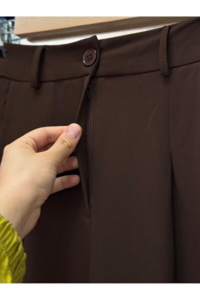 BENAHOLL Παντελόνι με ζώνη καρότο με πίσω κάλυμμα Melita-MT5018 Καφέ