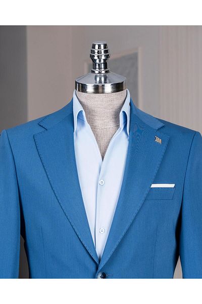 TerziAdemAltun Italian Style Slim Fit Combination Suit Blue T13928