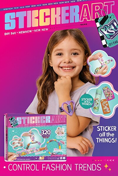 TOYFEST 320 parça Takı ve Aksesuar Seti - Çıkartmalı Bileklik, Kolye Yapım Oyunu