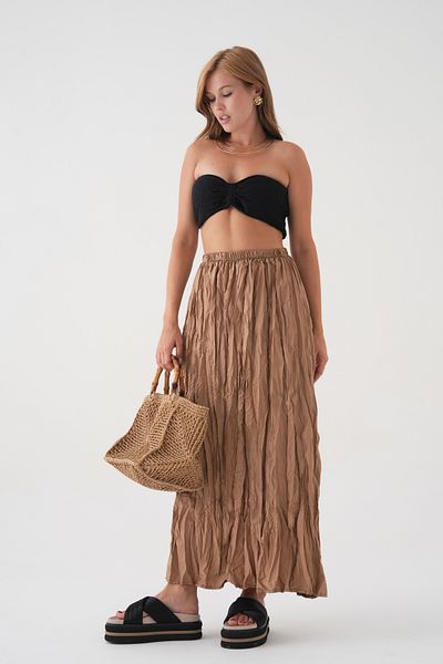 QAWWA Women's Crash Gathered Skirt & Casual Trend Skirt