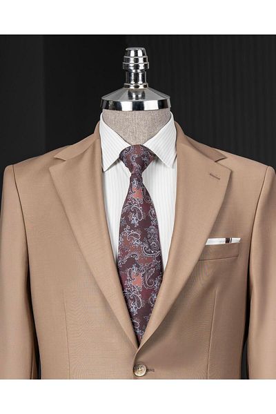 TerziAdemAltun Italian Style Jacket Pants Suit 88% Wool Brown T14162