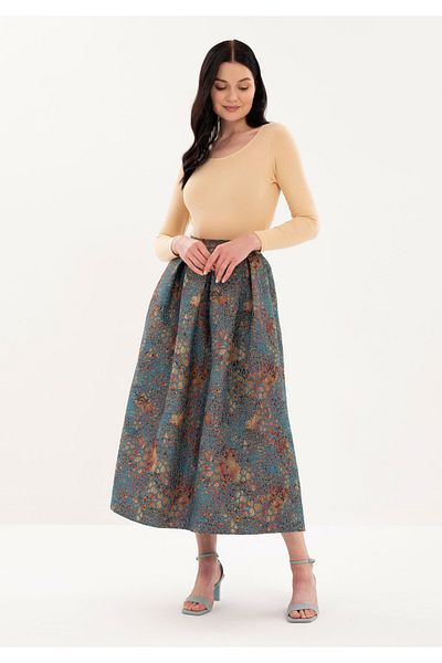 Guzella Premium Jacquard Pleated Midi (90cm) Size Princess Skirt