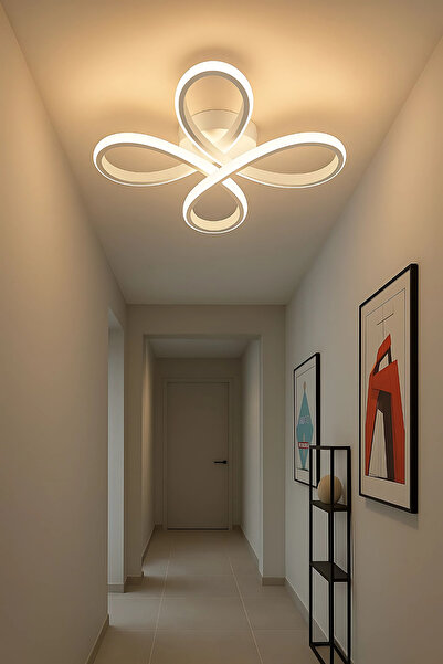 Sanctum Salda Modern Beyaz Plafonyer Ultra Power Beyaz Ledli Avize - Çap 40 cm