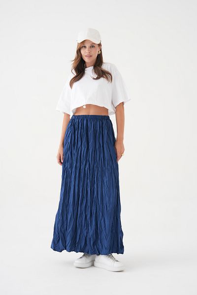 QAWWA Women's Crash Gathered Skirt & Casual Trend Skirt