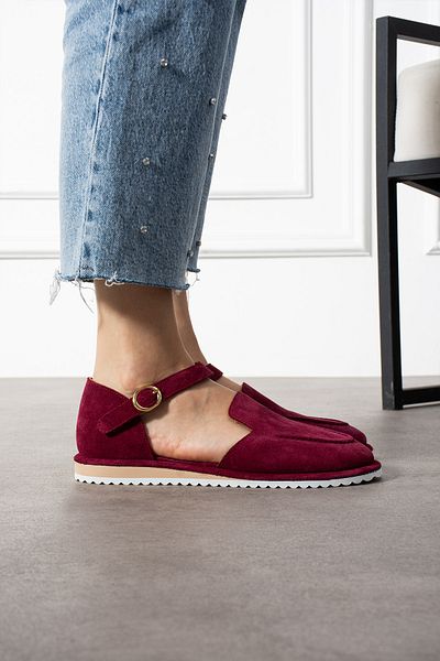aayak&kabımofficial Genuine Suede Ultra Light Belt Detailed Buckle Women's Moccasin – Comfortable and Stylish Casual Shoes