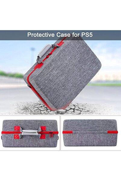 APES PS5 Carrying Case, Travel Bag Compatible Playstation 5 Disc Waterproof Large Capacity (Grey)