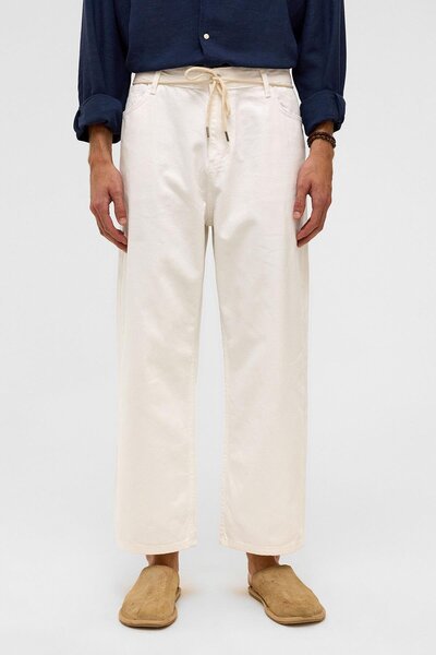 VAMOSCLO Baggy Fit Jean Λευκό