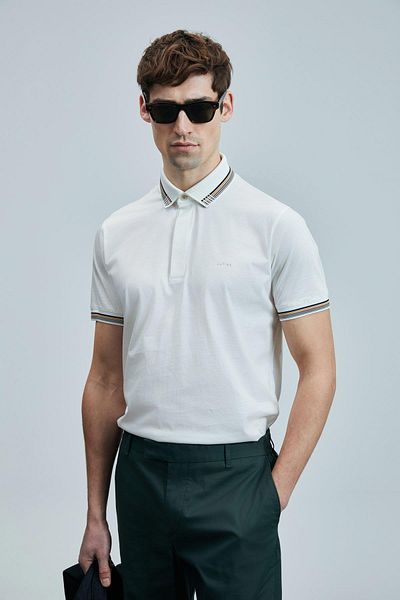 Lufian Tricou polo North Smart pentru bărbați, alb