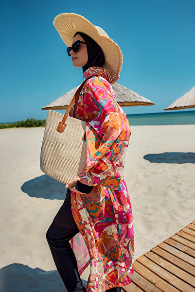 Remsa Mayo Single Kaftan Kimono Pareo on Remsa Hijab Swimsuit Orange Rp034 Festival