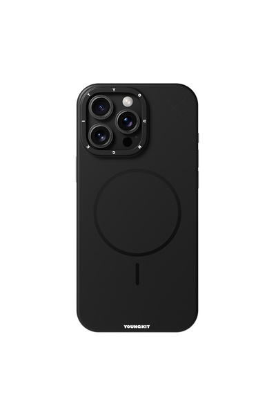 Youngkit iPhone 15 Pro Max Uyumlu Kılıf M-safe Şarj Özellikli Dynamag Serisi Kapak Siyah