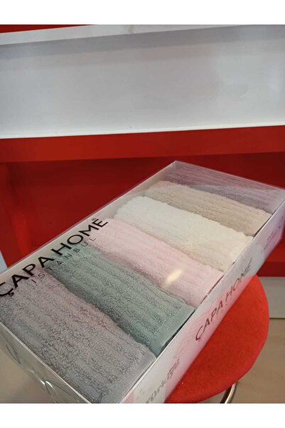 Çapa Home Set of 6 Premium Quality Cotton Daily Gift Hand Face Towel 50X90
