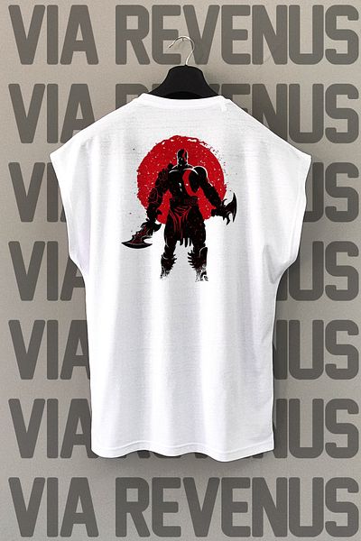 Vordevia Back Printed Zero Sleeve Crew Neck Sports Tshirt