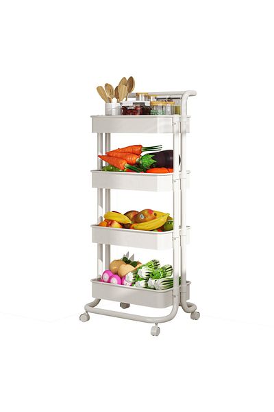 Türkiye 4 Tier Movable Organizer Kitchen Home Storage Rolling Drawer Cart Trolley Storage Rack Cart