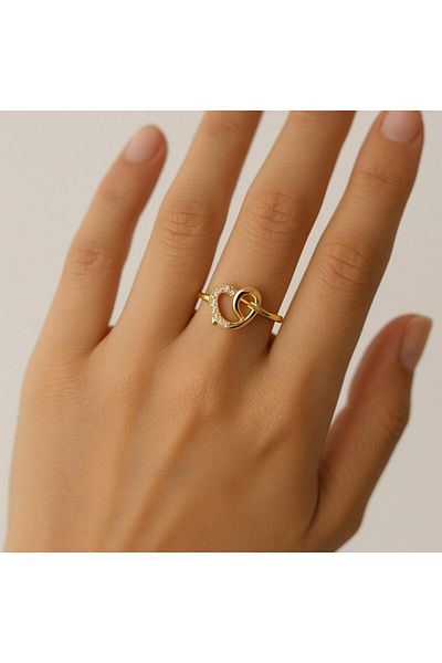 BY YASİN TOPÇU Heart Knot Adjustable Steel Ring