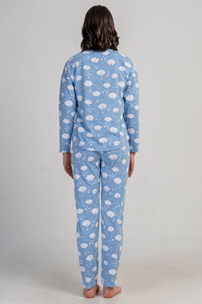 VİENETTA Kadın Düşük Omuzlu Uzun Kol Pijama Takım , 503087