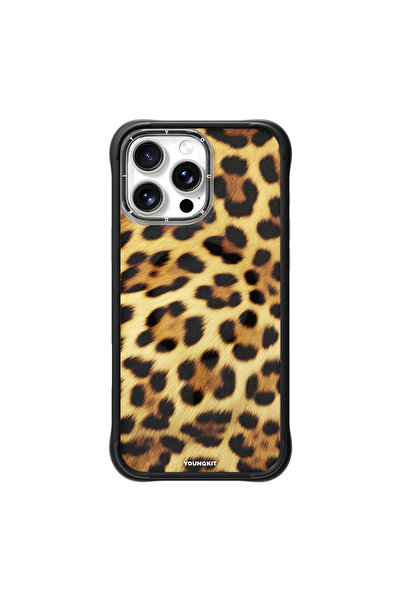 Youngkit iPhone 15 Pro Max Uyumlu Kılıf M-safe Şarj Özellikli Leopard Serisi ...