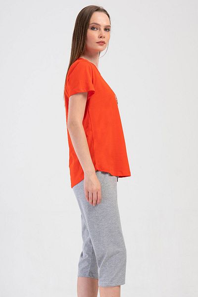 VİENETTA Women's Short Sleeve Capri Pajama Set, 408408