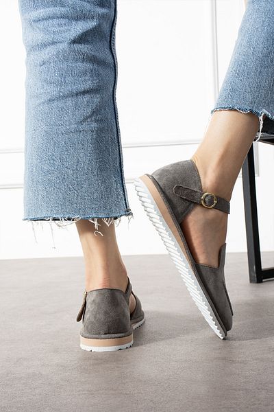 aayak&kabımofficial Genuine Suede Ultra Light Belt Detailed Buckle Women's Moccasin – Comfortable and Stylish Casual Shoes