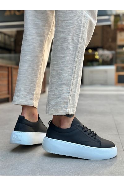 BOA Le11 Lace-Up Men's High Sole Black Sports Shoes