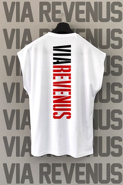 Vordevia Via Revenus / Sportswear Front and Back Printed Zero Sleeve Crew Neck Sports Tshirt