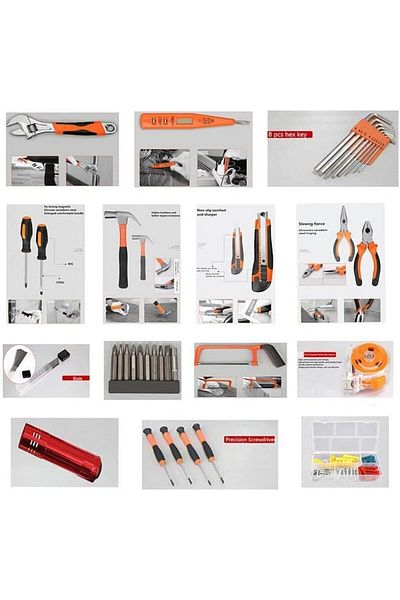 Keen 130PCS Mechanic Socket Wrench & Tyre Repair Kit with 12V Drill and Home Tool Set