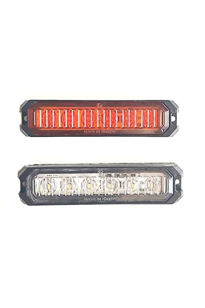 reyoto 2 Adet 6 Ledli Turuncu-beyaz Scooter Motosiklet Dorse Lambası 12-24 Volt