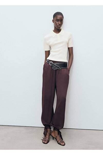 MANGO Woman Kısa kollu polo yaka kazak