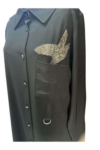 FATMA DANIŞMAN Large Size Pocket Stone Leaf Motif Tunic Suit