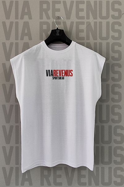 Vordevia Via Revenus / Sportswear Front and Back Printed Zero Sleeve Crew Neck Sports Tshirt