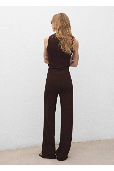 MANGO Woman İnce triko wideleg pantolon