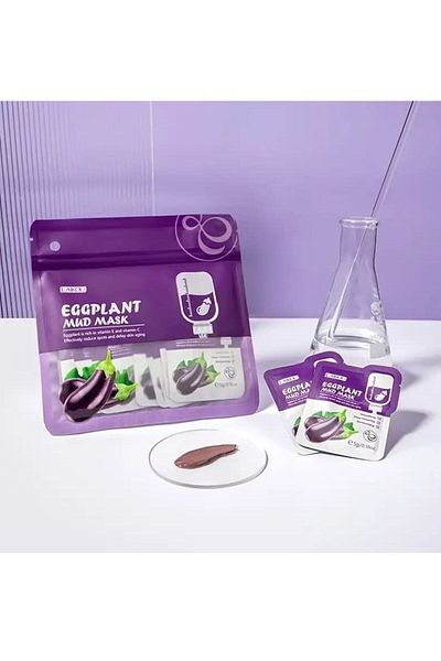 LAIKOU Eggplant Clay Mask for Hydration, Cleansing, and Blackhead Removal, 5g in 12 Pieces