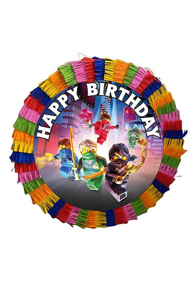 OEM Party pinata, 35 cm, multicolor, NinjaGo model + 5/6 years old Birthday T-shirt