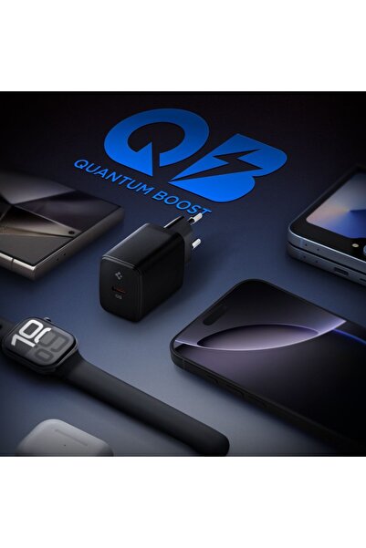 Spigen Încărcător de perete, 20W, Tip-C, GaN, încărcare rapidă - Essential (EE201EU) - Alb