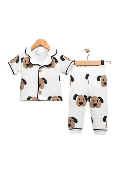 Köpek Baskılı Yazlık Pijama Takımı – Sevimli ve Hafif Uyku Konforu