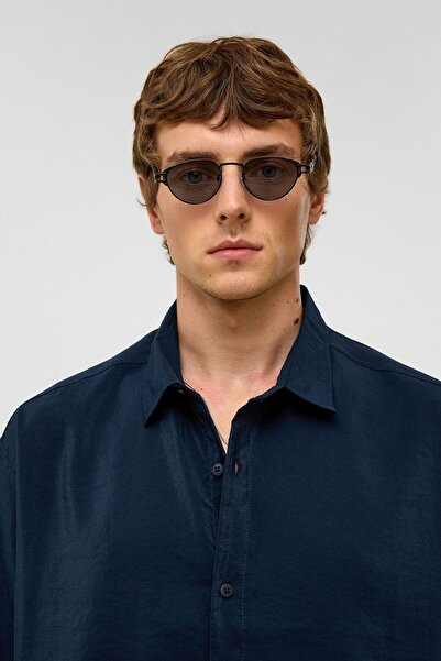 VAMOSCLO Базова сорочка з коротким рукавом з модалу, синя