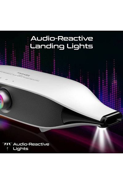 Promate 20W portable speaker with True Wireless technology for connecting two speakers together, dynamic RGB lighting