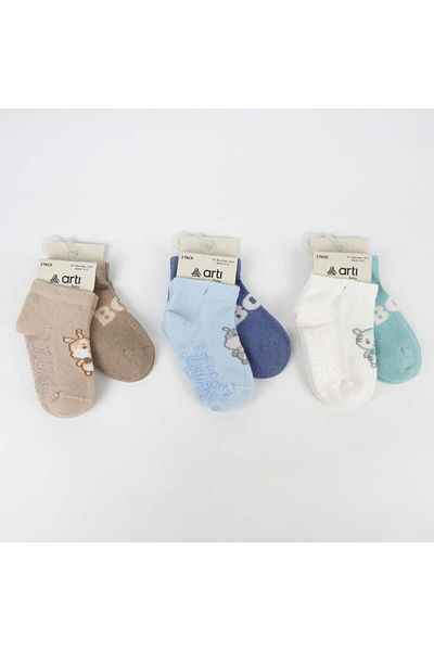 Toptan Bulurum Katamino Aristo 2' Li Abs Baby Boy Booties Socks K20406 Assortment