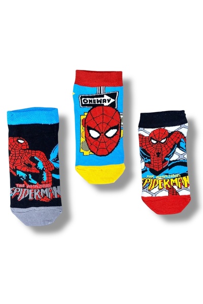SPIDERMAN Licensed Boy's 3 Pairs Booties Socks 22856