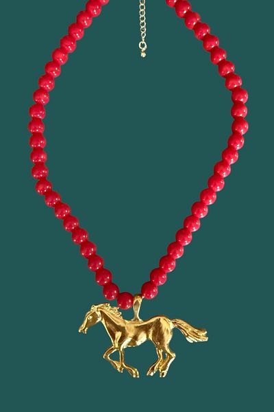 Pinty Design Women's Necklace with Big Horse Figure