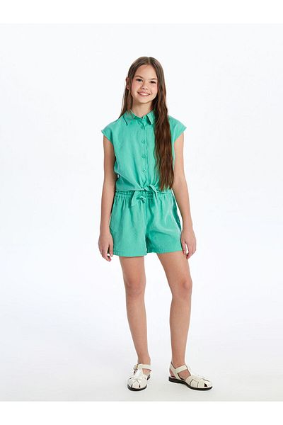 LC Waikiki Green Basic Girl's Shirt